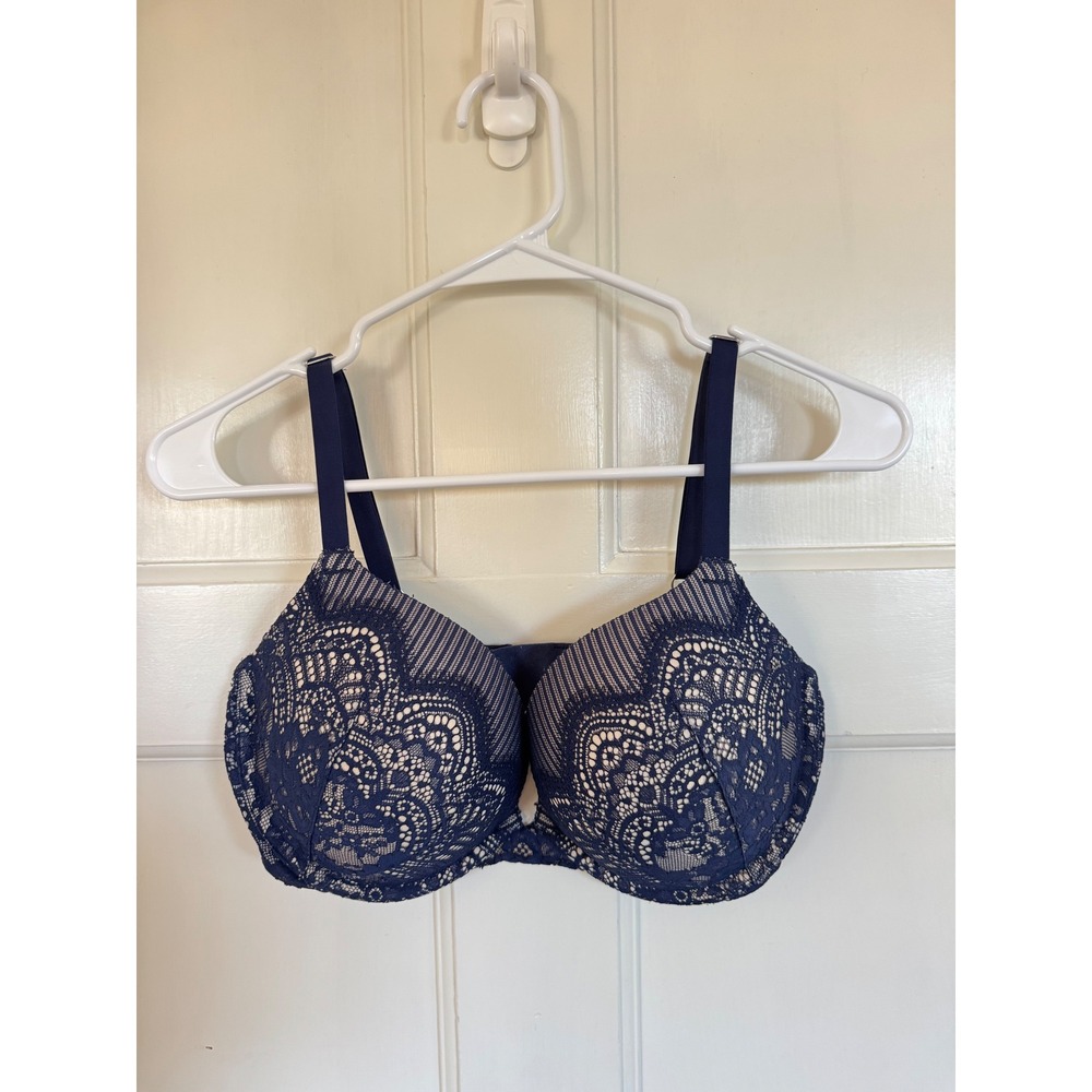 Victoria's Secret Dream Angels Push Up Navy Lace bra size 36DD